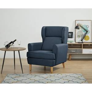 Fauteuil bergère Boddin Tissu - Tissu Nims: Bleu jean