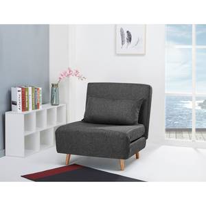 Fauteuil convertible ELANDS Tissu - Tissu Nims: Gris foncé - Hêtre clair