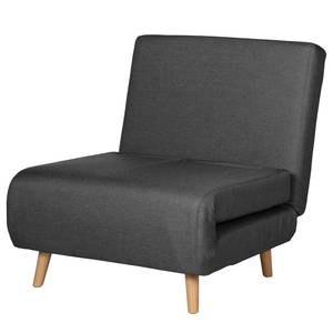 Fauteuil convertible ELANDS Tissu - Tissu Nims: Gris foncé - Hêtre clair