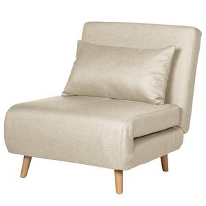 Fauteuil convertible ELANDS Tissu - Tissu Nims: Cappuccino - Hêtre clair