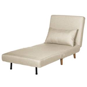 Fauteuil convertible ELANDS Tissu - Tissu Nims: Cappuccino - Hêtre clair