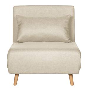 Slaapfauteuil ELANDS geweven stof - Geweven stof Nims: Cappuccino - Licht beukenhout