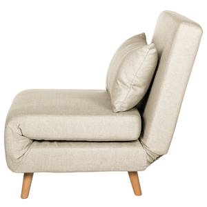 Slaapfauteuil ELANDS geweven stof - Geweven stof Nims: Cappuccino - Licht beukenhout