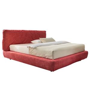 Lit boxspring Crush Tissu - Rouge - 180 x 200cm - Matelas double D2/D3