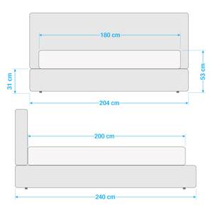 Boxspringbett Cosy Webstoff - Espresso - H2