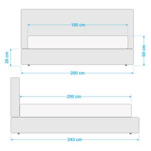 Boxspring Crush geweven stof - Antraciet - 180 x 200cm - H2 zacht