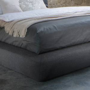 Lit boxspring Crush Tissu - Anthracite - 180 x 200cm - D2 souple