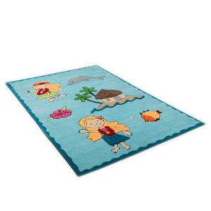 Kindervloerkleed Honolulu geweven stof - turquoise - 100 x 160 cm