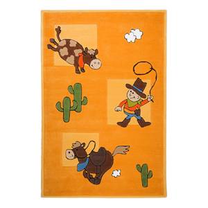 Kindervloerkleed Cowboy Fun geweven stof - oranje - 100 x 160 cm