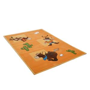 Kindervloerkleed Cowboy Fun geweven stof - oranje - 100 x 160 cm