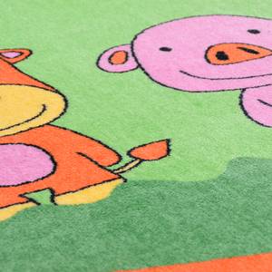 Kindervloerkleed Mamba Animals geweven stof - groen/oranje - 90 x 160 cm