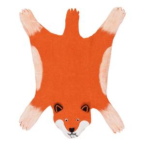 Vilt-vloerkleed Foxy Fox natuurvezels - oranje/beige - 100 x 125 cm