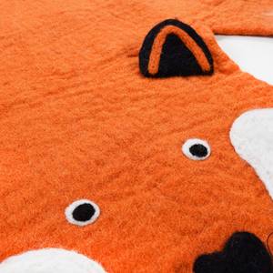 Vilt-vloerkleed Foxy Fox natuurvezels - oranje/beige - 100 x 125 cm