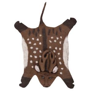 Tapis en feutre renne Fibres naturelles - Marron / Crème - 100 x 130 cm