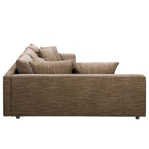 Ecksofa Arimo I Strukturstoff - Beige - Ottomane davorstehend links - Ohne Hocker