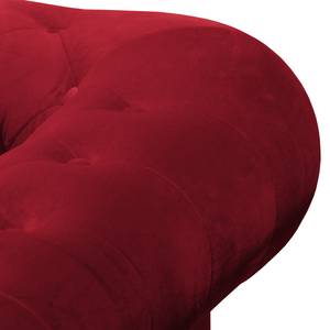 Canapé d’angle Torquay II Velours - Rouge - Méridienne longue à gauche (vue de face)