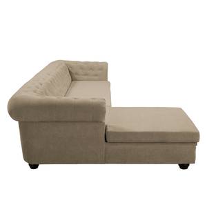 Ecksofa Torquay III Microfaser - Cappuccino - Ottomane davorstehend links