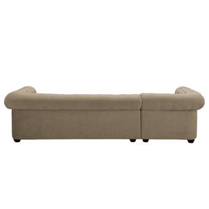 Ecksofa Torquay III Microfaser - Cappuccino - Ottomane davorstehend links