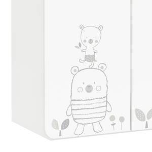 Kleiderschrank Bear Weiß / Grau