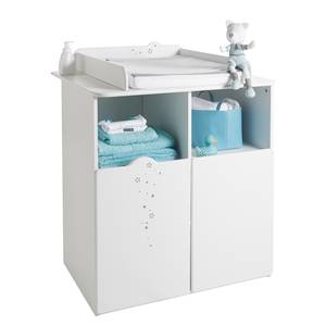 Verschoningscommode Poussiere d'etoiles wit/grijs - Wit