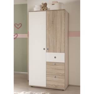 Armoire enfant Wicki I Marron / Blanc