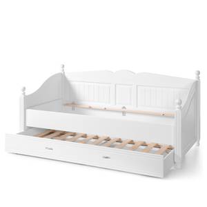 Lit gigogne Cinderella Blanc - En partie en bois massif - 93 x 25 x 199 cm