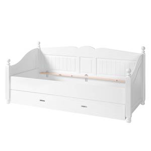 Lit gigogne Cinderella Blanc - En partie en bois massif - 93 x 25 x 199 cm