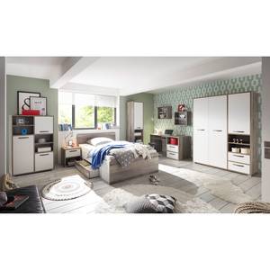 Comodino Moon Grigio - Bianco - Materiale a base lignea - 49 x 52 x 41 cm