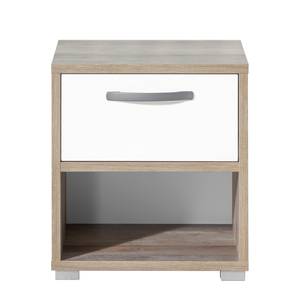 Comodino Moon Grigio - Bianco - Materiale a base lignea - 49 x 52 x 41 cm