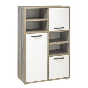 Highboard Moon Grau - Weiß - Holzwerkstoff - 95 x 146 x 46 cm