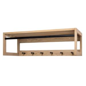 Wandgarderobe Slussen Massief eikenhout/staal - eikenhout/zwart