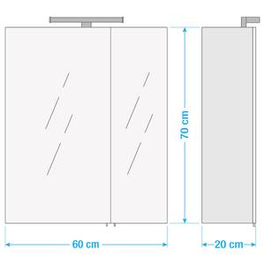 Armoire de toilette Quickset 936 I - Éclairage inclus - Imitation chêne blanc / Chrome