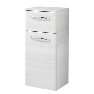 Lage kast Quickset 936 witte eikenhouten look/chroomkleurig