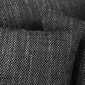 Canapé d’angle Arimo I Tissu structuré - Noir - Méridienne longue à droite (vue de face) - Avec repose-pieds