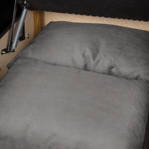 Canapé d’angle Kardinya Imitation cuir / Microfibre - Blanc / Cappuccino - Méridienne courte à droite (vue de face)