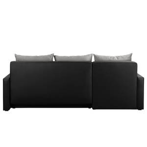 Ecksofa Kardinya Kunstleder / Microfaser - Schwarz / Nickel - Longchair davorstehend links