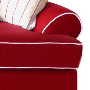 Sofa Deetz (3-Sitzer) Mischgewebe - Rot / Weiß