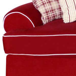 Sofa Deetz (2-Sitzer) Mischgewebe - Rot / Weiß