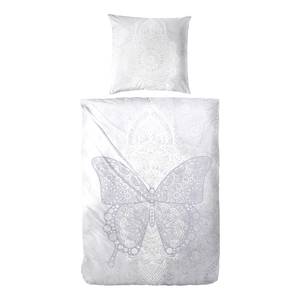 Parure de lit Amargosa (2 éléments) Coton - Blanc / Gris - 155 x 220 cm