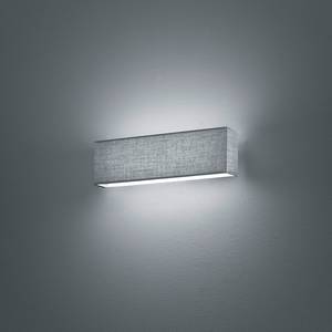 LED-Wandleuchte Lugano Mischgewebe / Nickel - 1-flammig - Grau