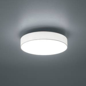 LED-Deckenleuchte Lugano I Mischgewebe / Nickel - 1-flammig - Weiß - Durchmesser: 40 cm