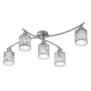 Plafondlamp Garda II textielmix/nikkel - 5 lichtbronnen - Zilver