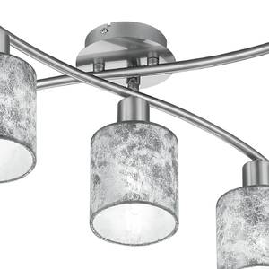 Plafondlamp Garda II textielmix/nikkel - 5 lichtbronnen - Zilver