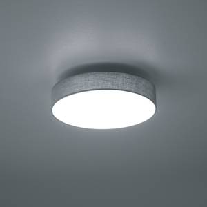 LED-plafondlamp Lugano I textielmix/nikkel - 1 lichtbron - Grijs - Diameter: 30 cm