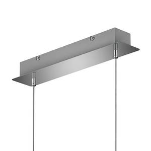 LED-Pendelleuchte Lugano Mischgewebe / Nickel - 1-flammig - Grau