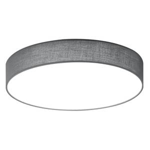 LED-plafondlamp Lugano I textielmix/nikkel - 1 lichtbron - Grijs - Diameter: 40 cm