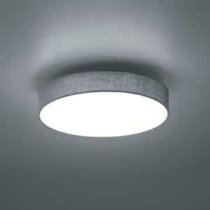 LED-plafondlamp Lugano I textielmix/nikkel - 1 lichtbron - Grijs - Diameter: 40 cm