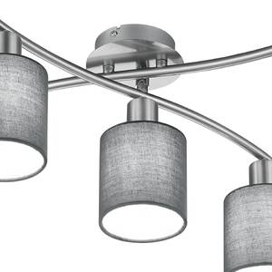 Plafonnier Garda I Tissu mélangé / Nickel - 5 ampoules - Gris