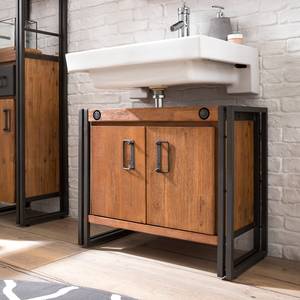 Set da bagno MANCHESTER 4 pezzi 190 cm Acacia legno massello / metallo, acacia/antracite