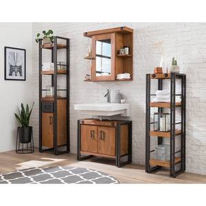 Set da bagno MANCHESTER 4 pezzi 190 cm Acacia legno massello / metallo, acacia/antracite